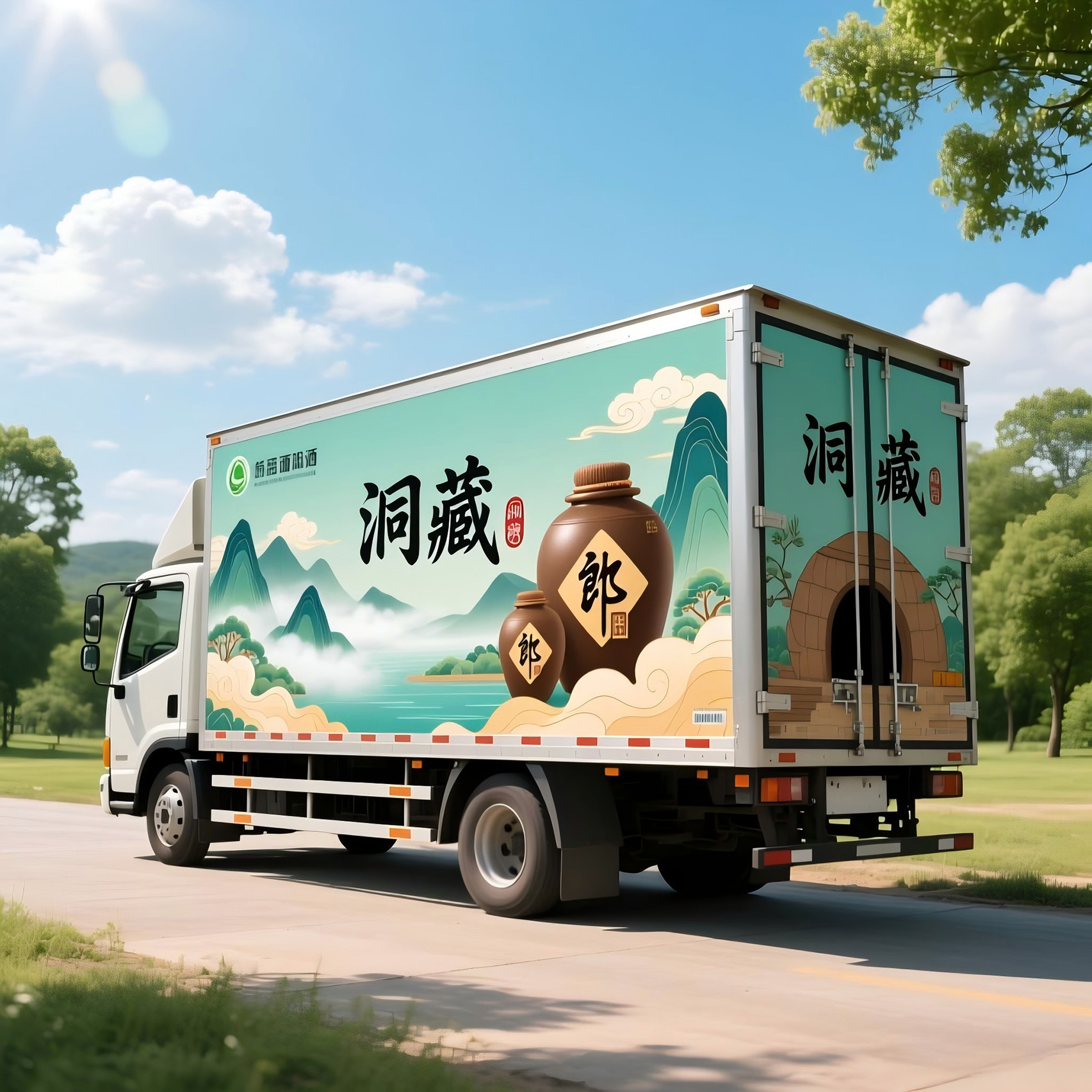 中国风郎酒车身广告